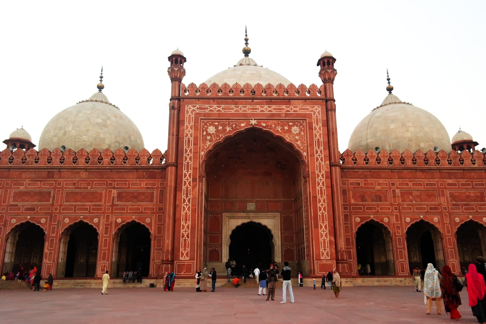 The red sandstone gateway of Badshahi Mosque in Lahore